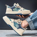 Men's canvas casual shoes in Milan green colour with flat heel and round toe design