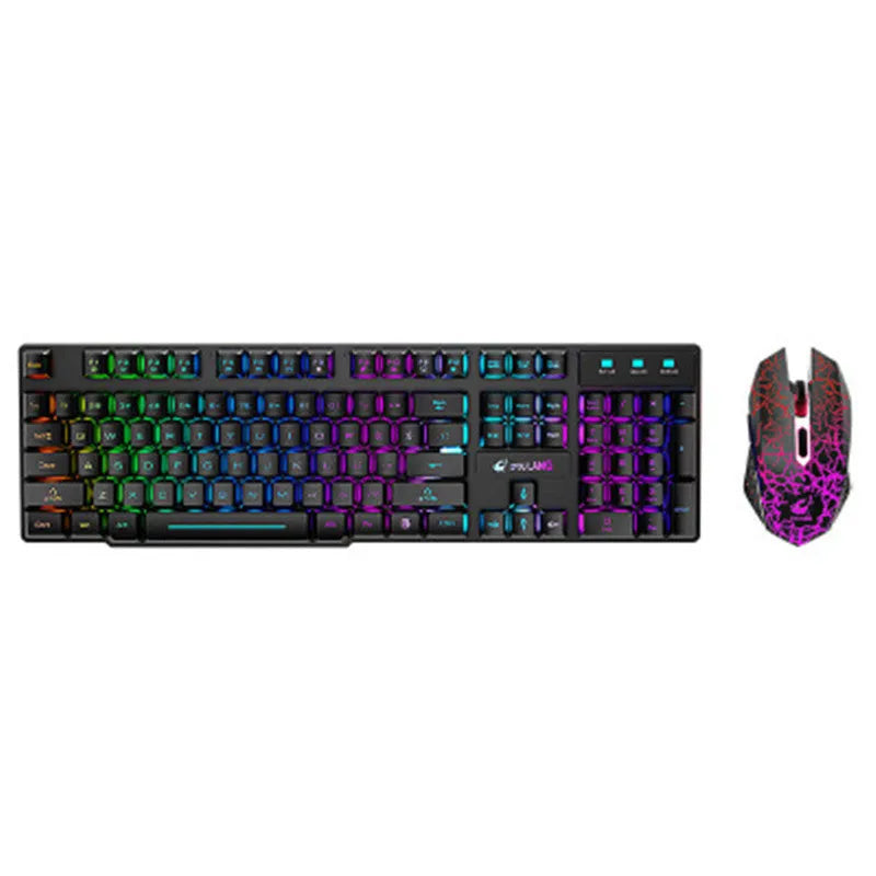 T3 wireless keyboard and mouse set with backlight illumination showing black orange light colour option