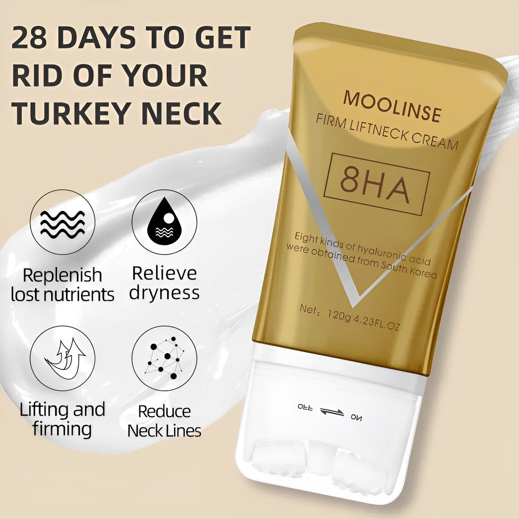 120ml neck firming cream with roll-on applicator for massage application