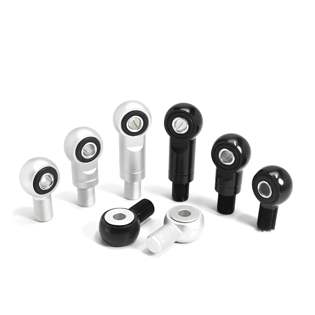 16mm aluminium alloy motorcycle shock fork conversion round head in black and silver.