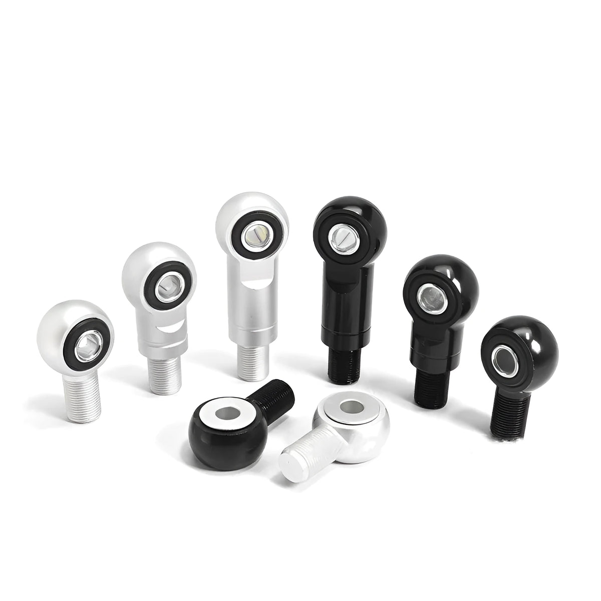 16mm aluminium alloy motorcycle shock fork conversion round head in black and silver.