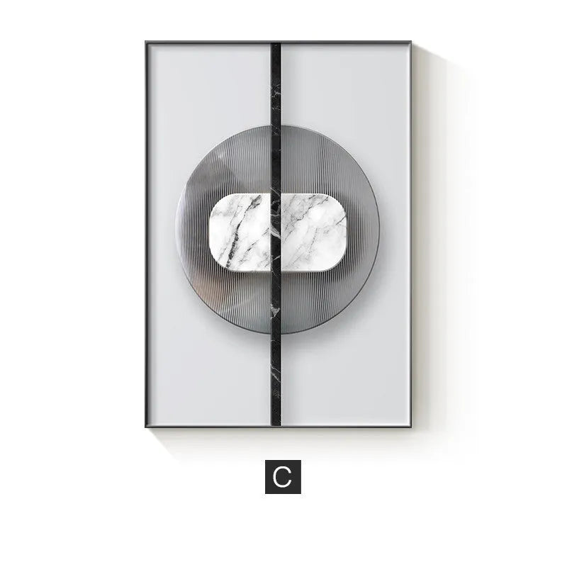 Abstract geometric design printed on a canvas wall painting poster.