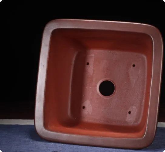 Large antique Chinese style purple clay flower pot for indoor plants and bonsai trees