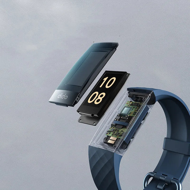 Black smart watch with 1.1 inch screen for blood pressure blood oxygen heart rate ECG monitoring