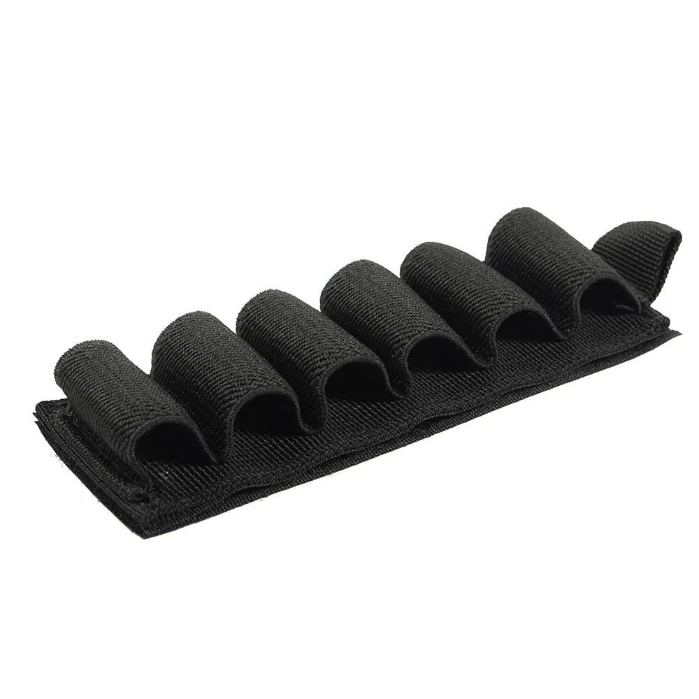 6-hole tactical storage sticker made from 1000D nylon fabric showing mounting holes and measuring 5cm by 16.5cm