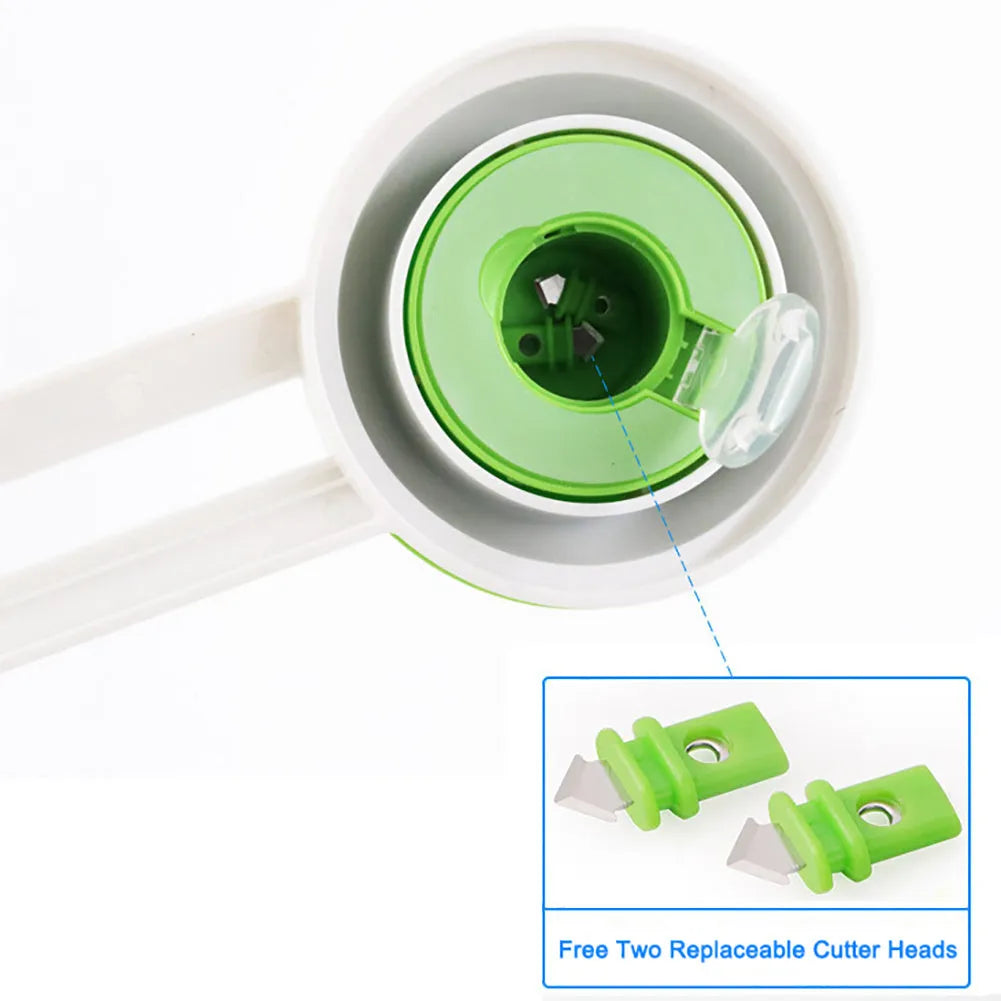 Green and orange plastic A3 round paper cutter on a colour box.