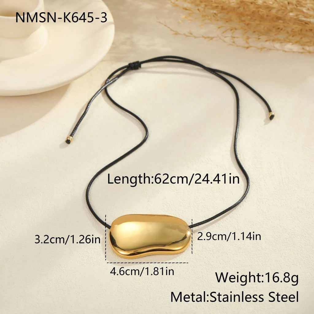 Stainless steel necklace with geometric pendant in gold or silver finish on adjustable 41-50cm chain