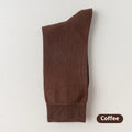 Mid-calf business socks in pure combed cotton showing solid colour options including army green, beige and black