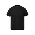Loose grey short sleeve top with air layer stitching on a hanger.