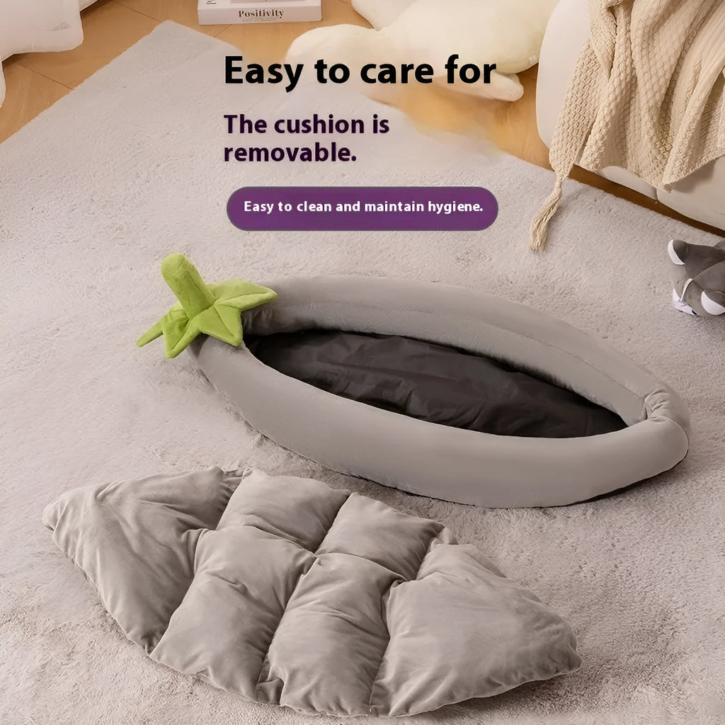 Removable washable dog bed mat in cloth material with five size options for small to large dogs