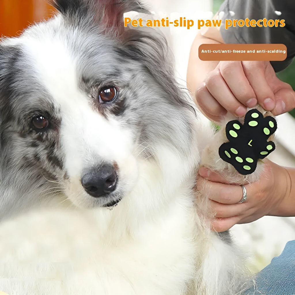 Silicone cloth dog paw protection footstickers in S and M sizes, 8 pieces per pack