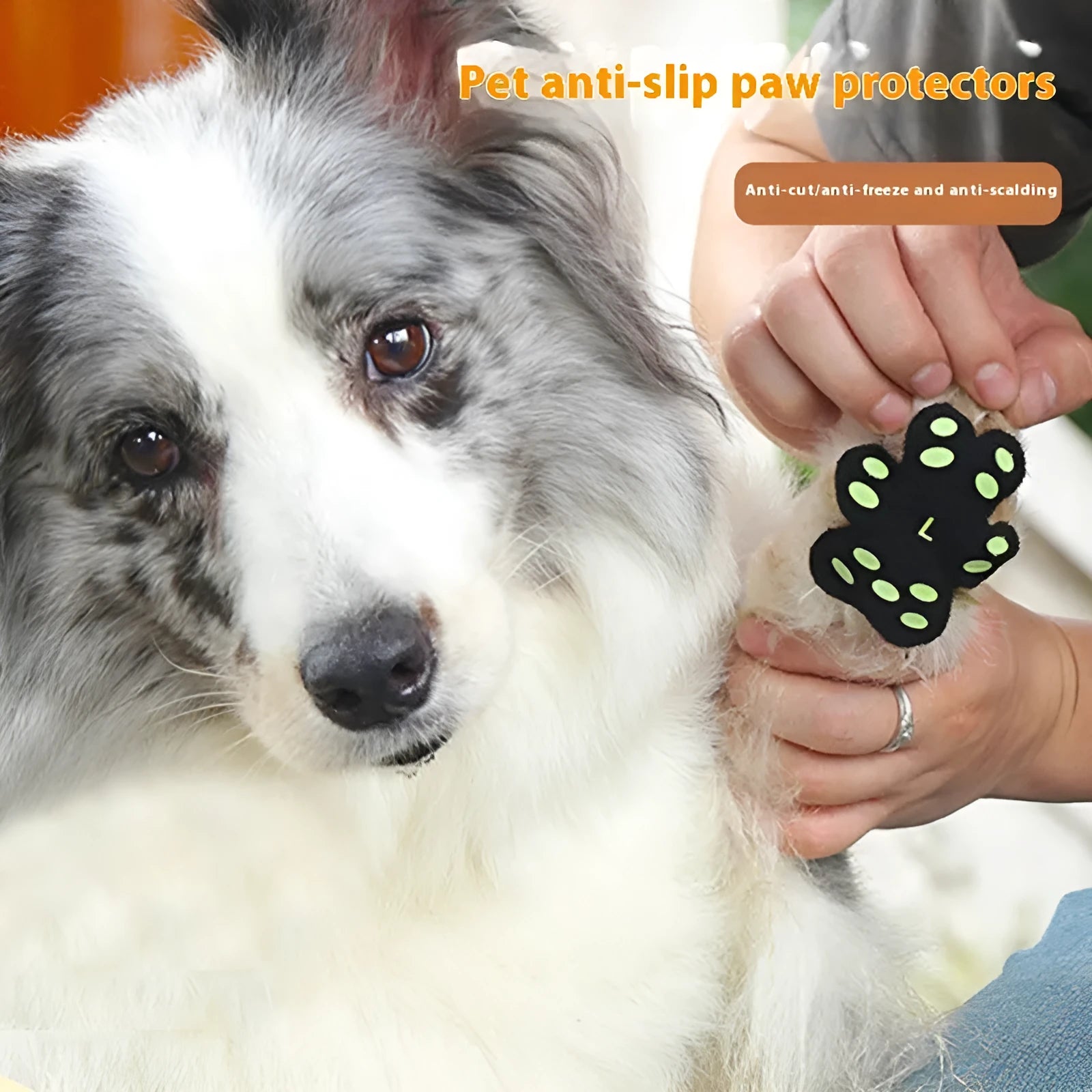 Silicone cloth dog paw protection footstickers in S and M sizes, 8 pieces per pack