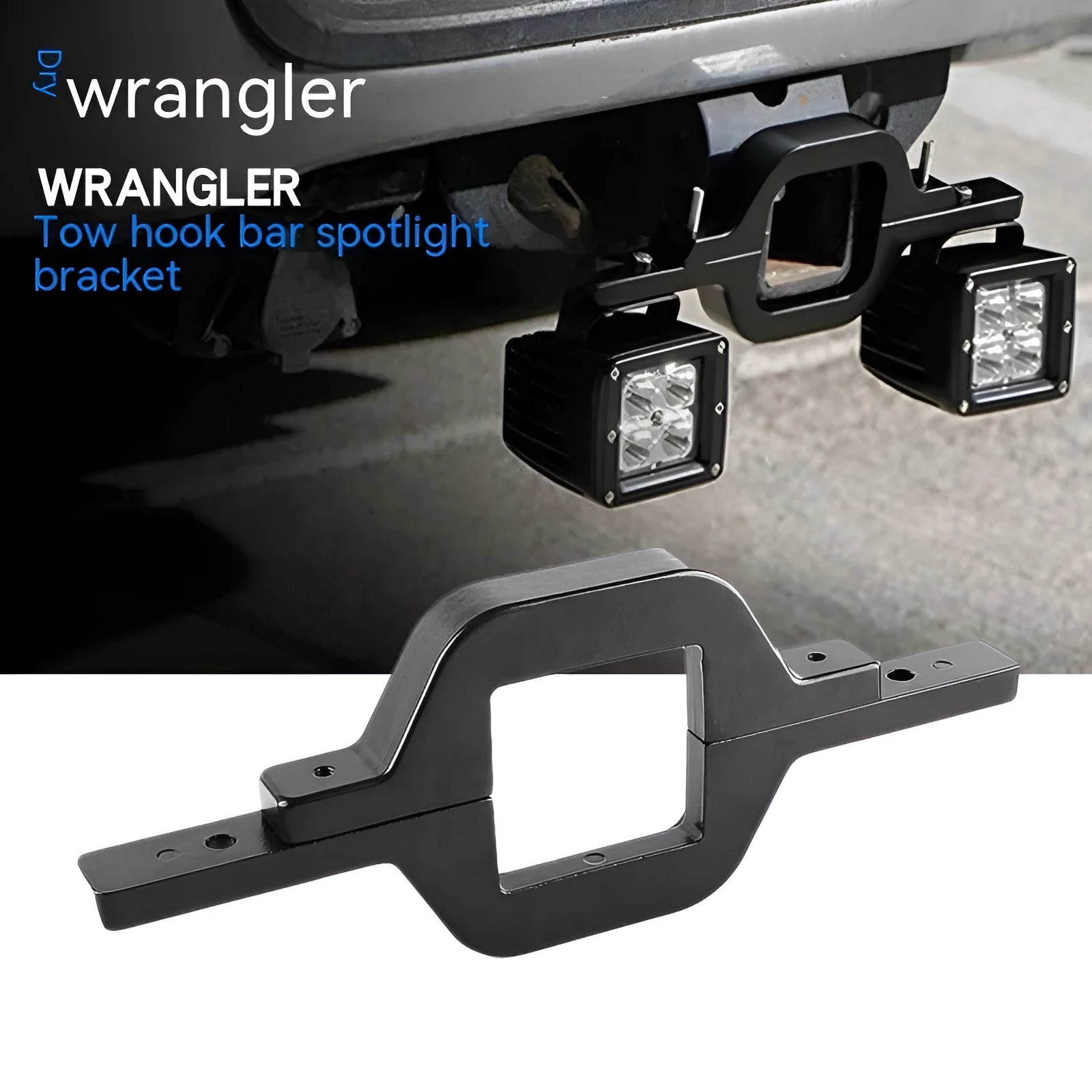 Black aluminium alloy light mounting bracket for Jeep Wrangler