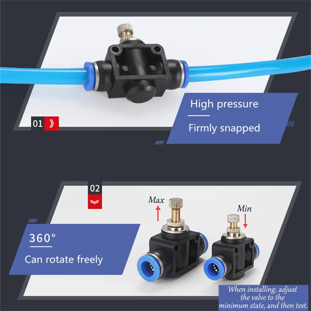 Turbo car decompress ornament kit with eye doll, pressure regulating valve, copper tube, and mounting clips