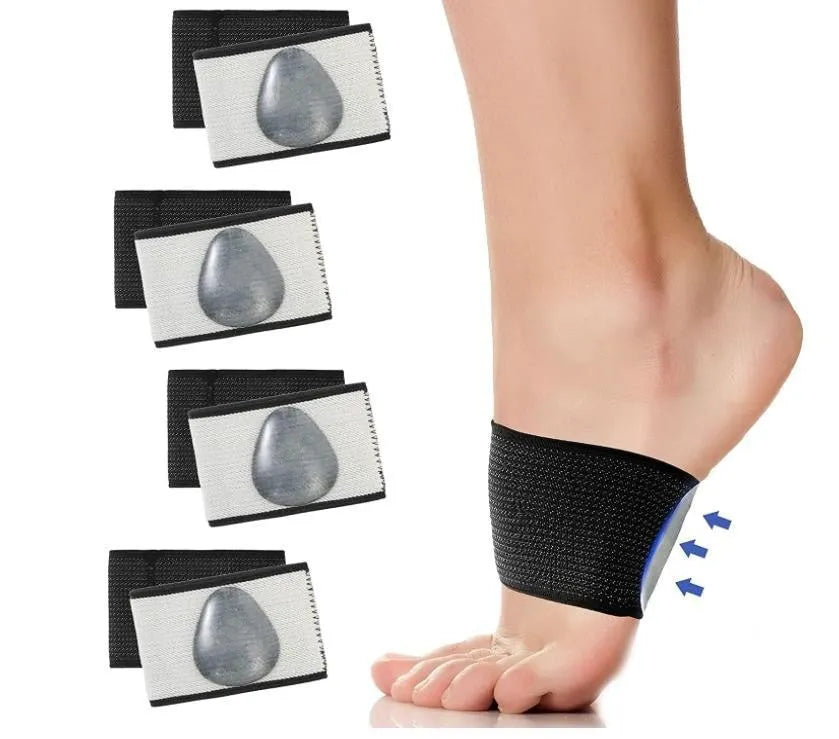 Elastic arch support foot bandage in heart-style and ordinary designs with PU construction