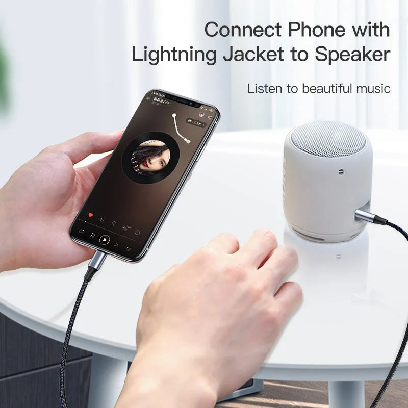 Nylon audio cable headphone cable in black or silver colour with length options for car adapter connections