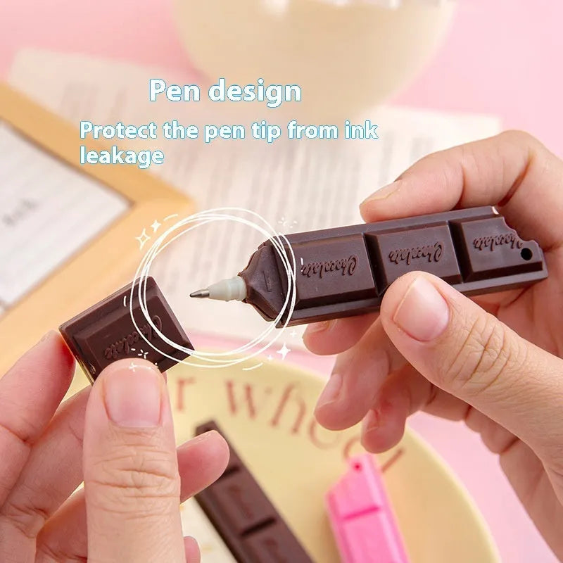 Cartoon chocolate ballpoint pen simulation food design with 0.5mm bullet tip