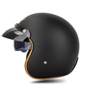 Retro electric bike half helmet in ABS construction showing multiple colour options and size variations
