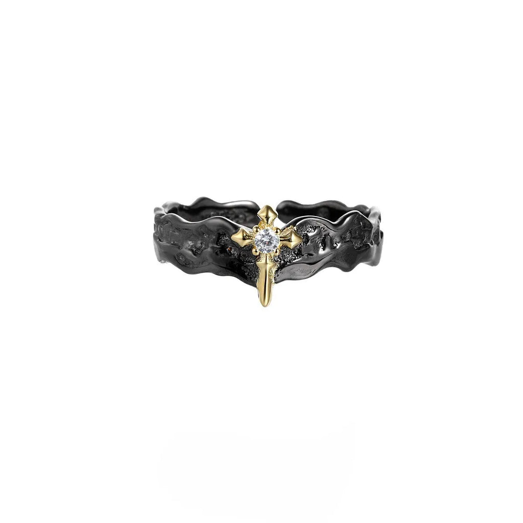 Princess Knight adjustable couple ring in silver with electroplated finish