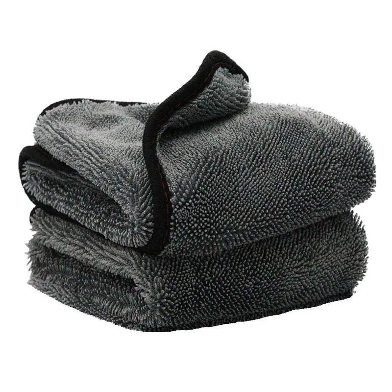 Grey square microfiber car wash towel measuring 40x40cm