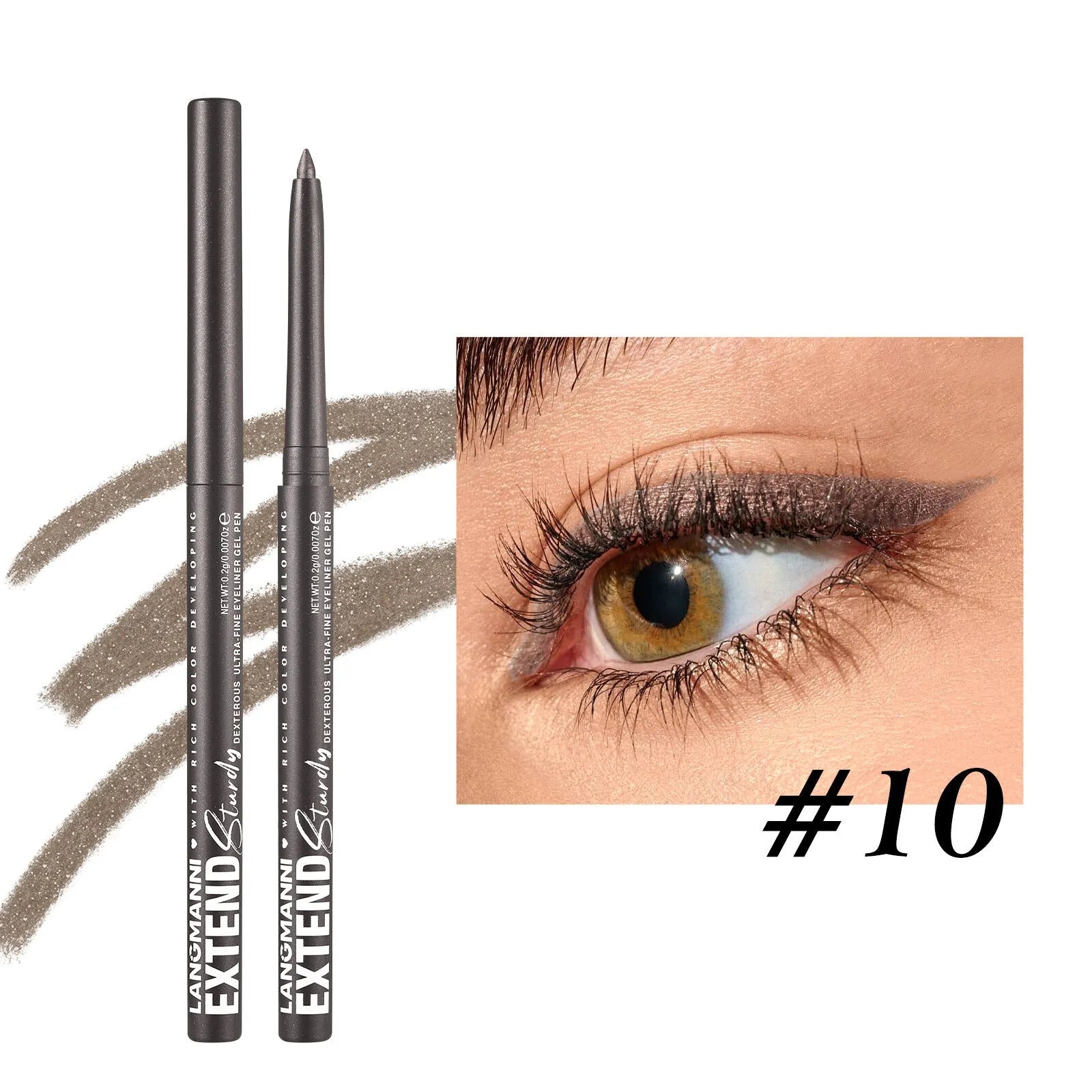 12 colourful gel glitter eyeliner pencils in vibrant shades with matte, glitter, metallic, and pearl effects