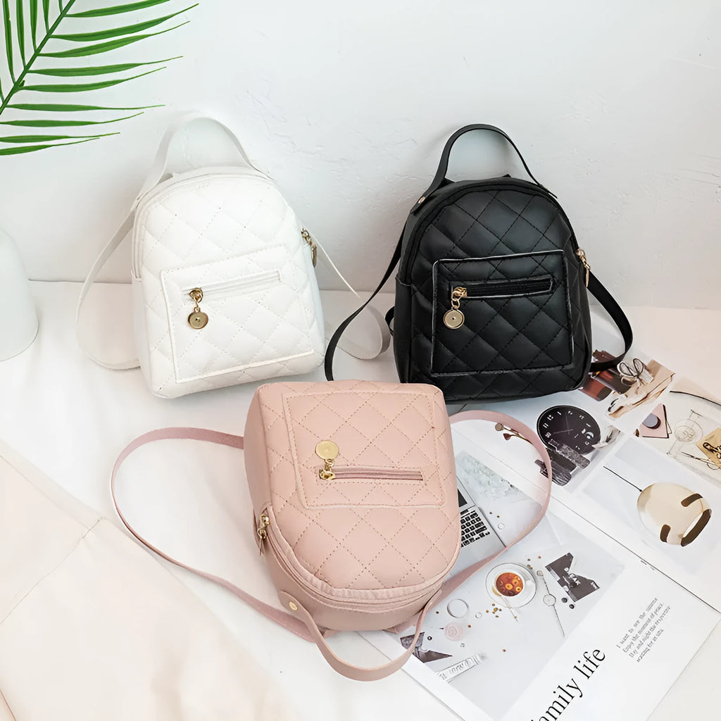 Girls' embroidered hard shell backpack in Korean style with square shape and sandwich pocket