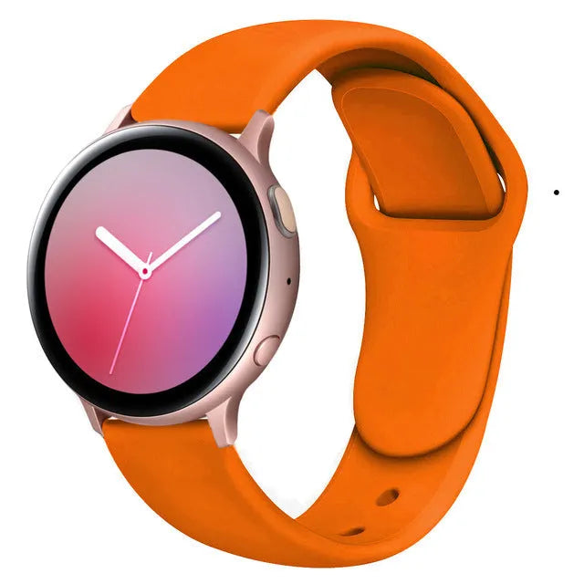 Samsung Galaxy Watch Active 2 sports strap with reverse buckle clasp in lilac silicone
