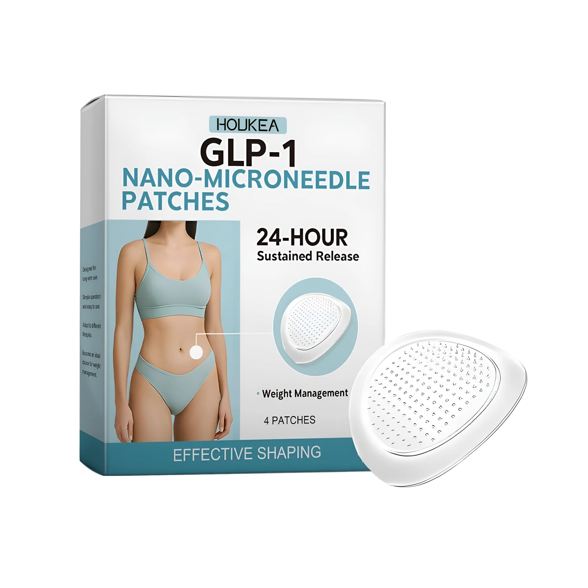 Four nano-microneedle skincare patches for facial application.