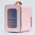 Black pink and white dual-use 12V 6L mini refrigerator with transparent door for cars and homes