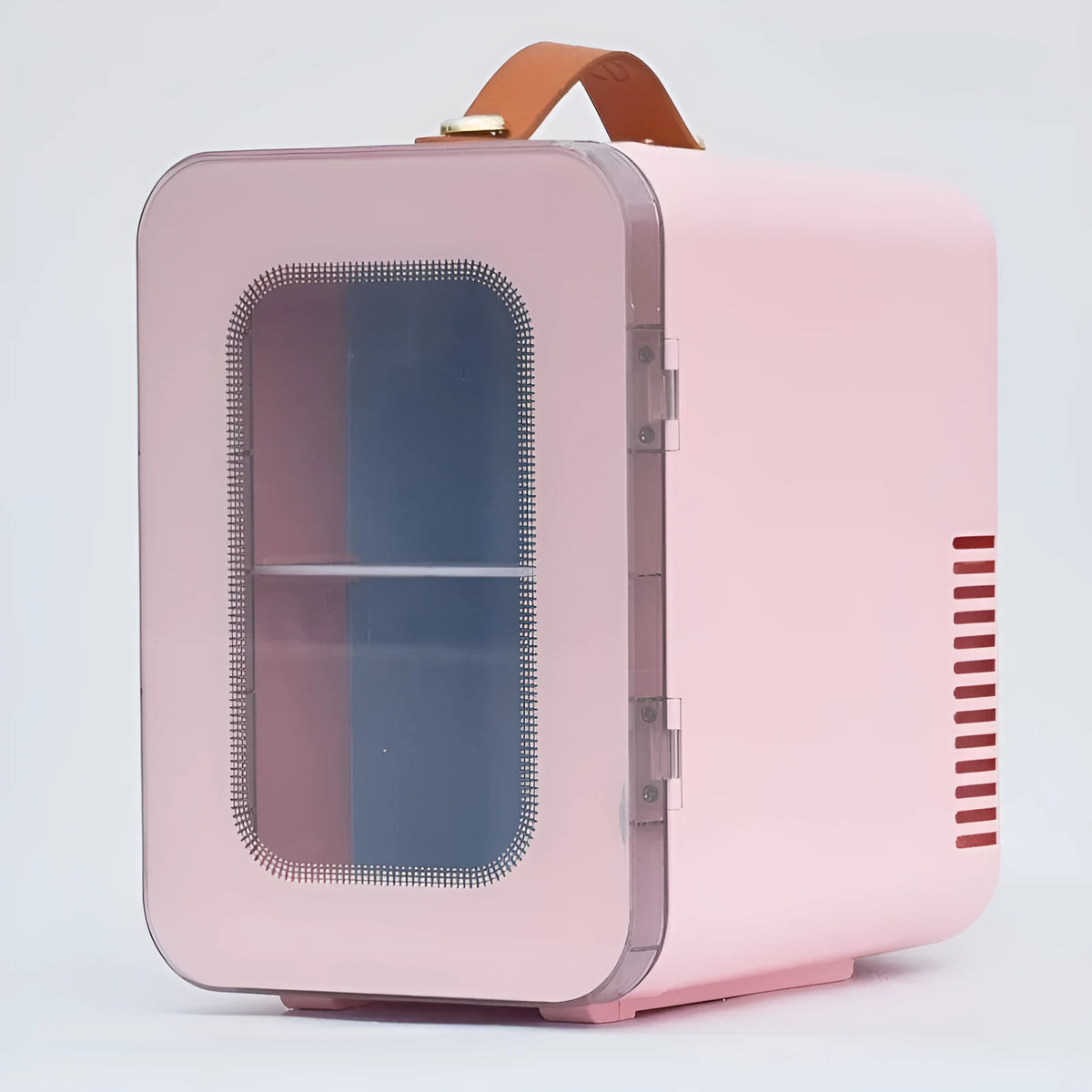 Black pink and white dual-use 12V 6L mini refrigerator with transparent door for cars and homes