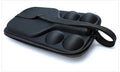 Black EVA pickleball case with dual shoulder straps, shown closed, for one paddle and four balls.