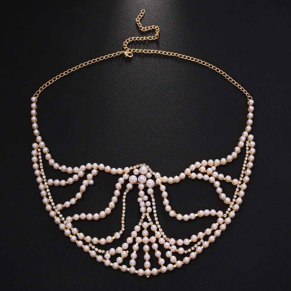 Geometric alloy face mask with rhinestone decoration in silver or gold finish