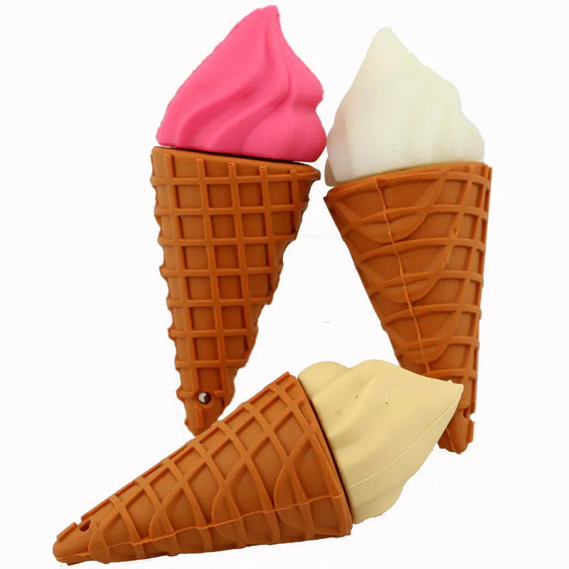 Pink ice cream design USB flash drive with decorative casing for data storage