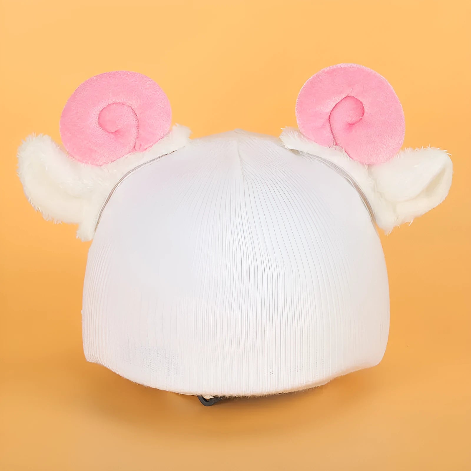 Plush helmet cover with cartoon ear decorations for cycling and costume use