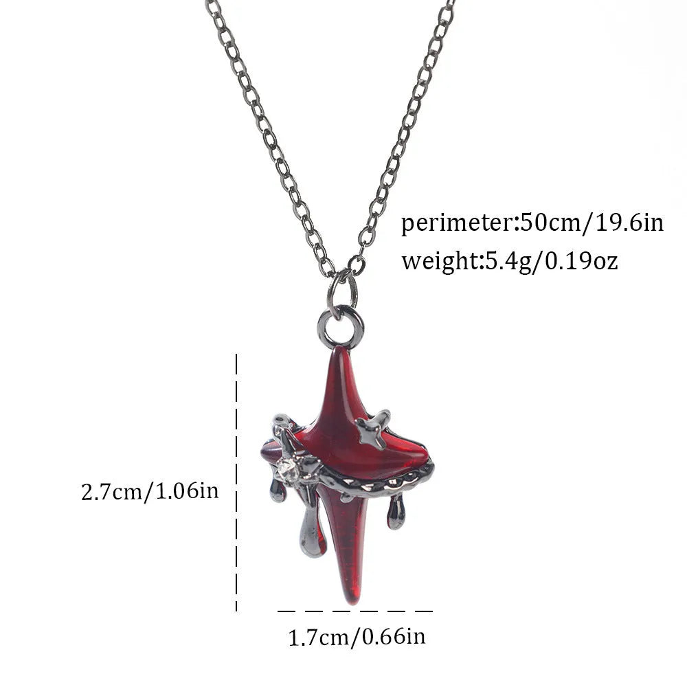 Halloween necklace with electroplated zinc alloy spider bat cross pendant on regular chain