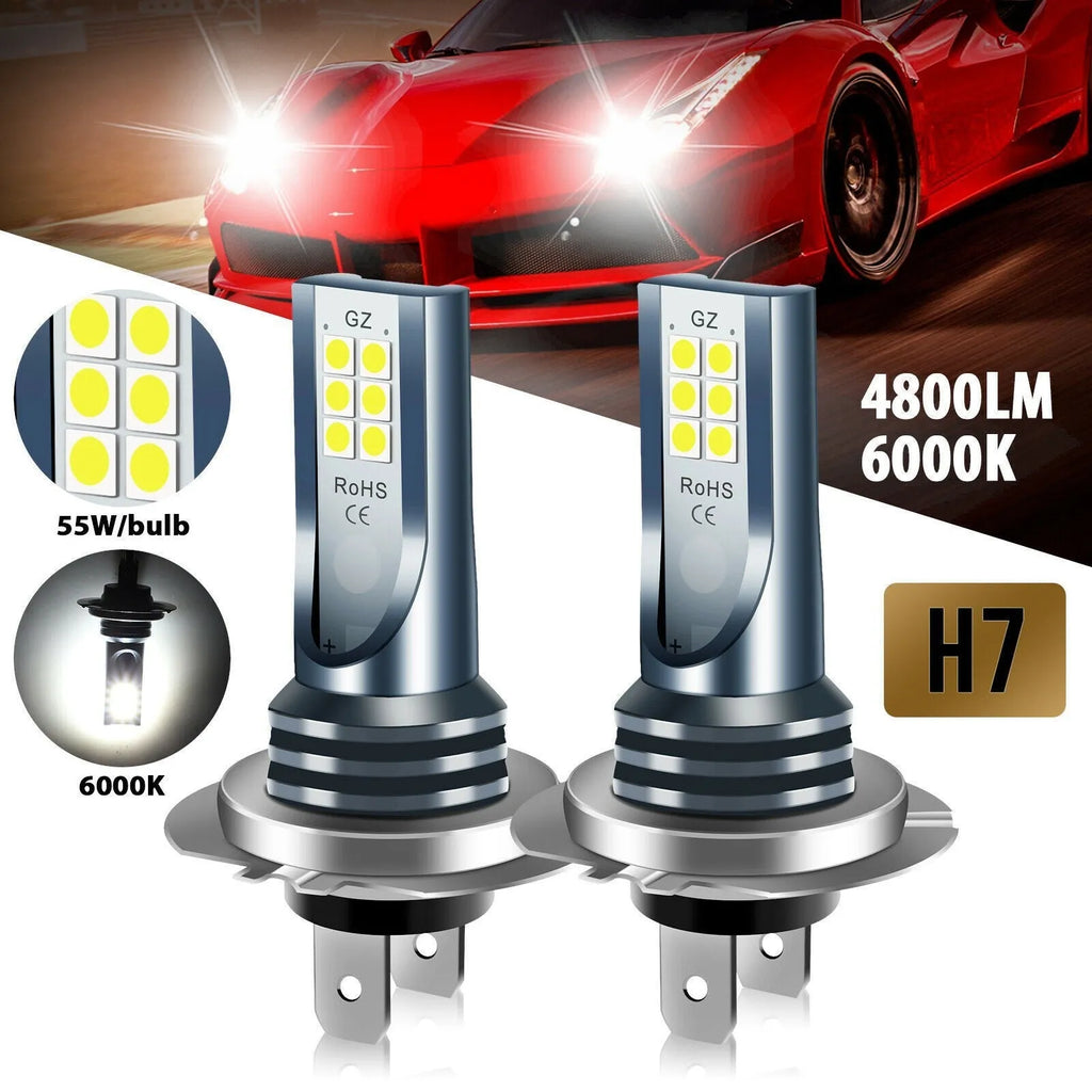 Aluminium housing LED car fog lamp with 12 SMD lights, compatible with H7 9005 H11 formats.