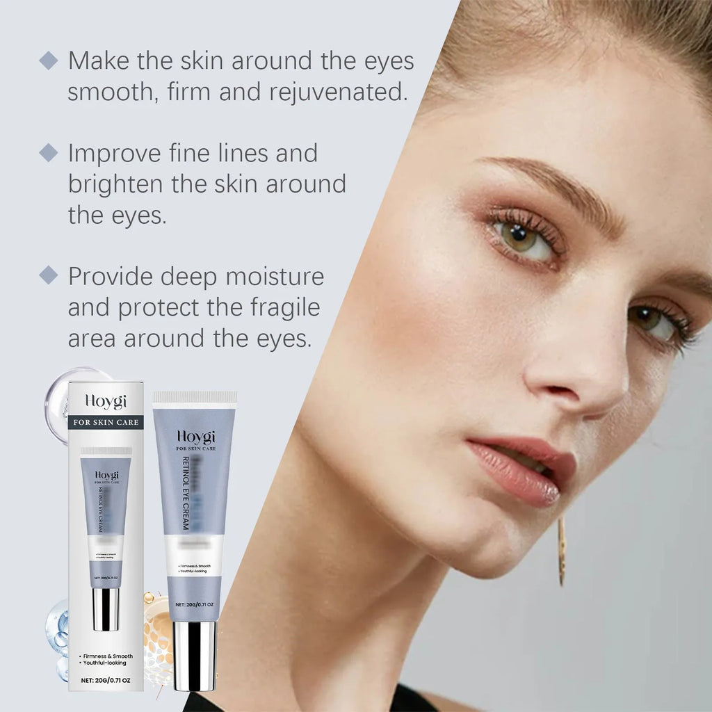 A 12.1cm long tube containing 20g of retinol eye cream with a moisturising soft formula.
