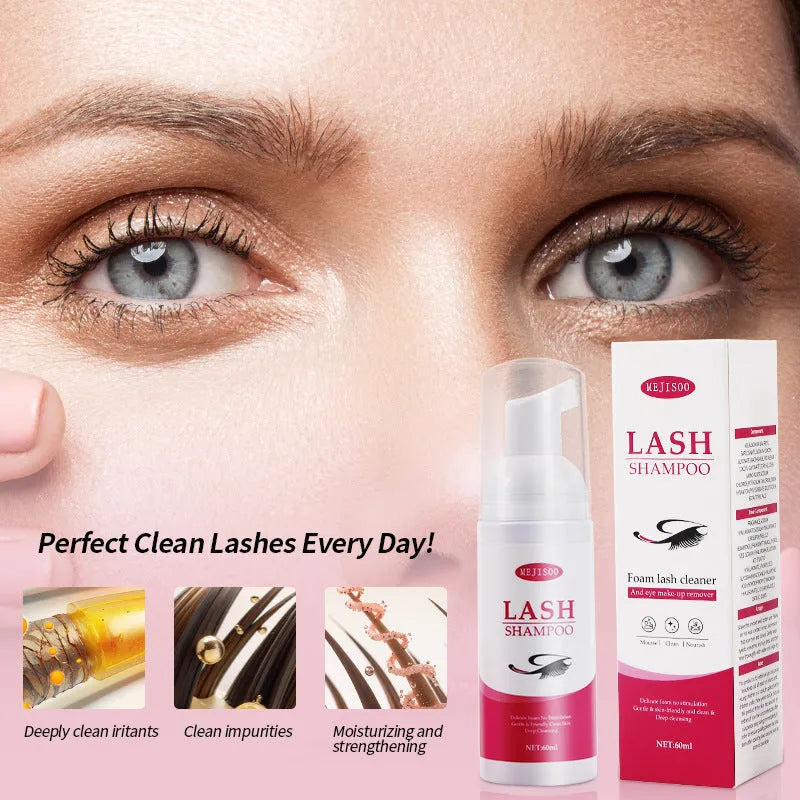 Lash shampoo mousse tube 60ml eyelash cleaning solution 3.7cm diameter