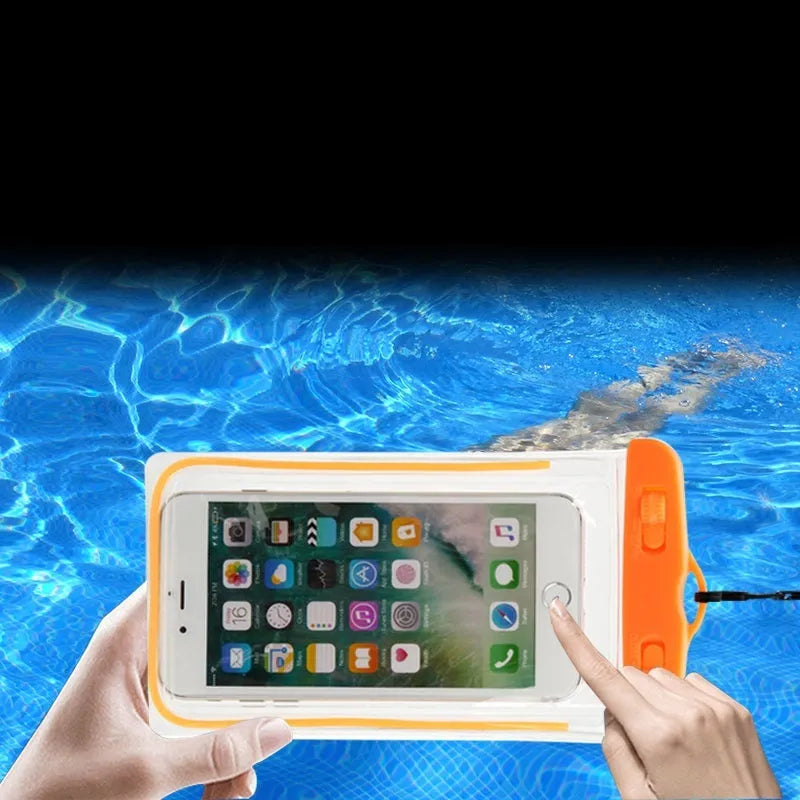 Universal waterproof luminous touch screen phone case in multiple colour options