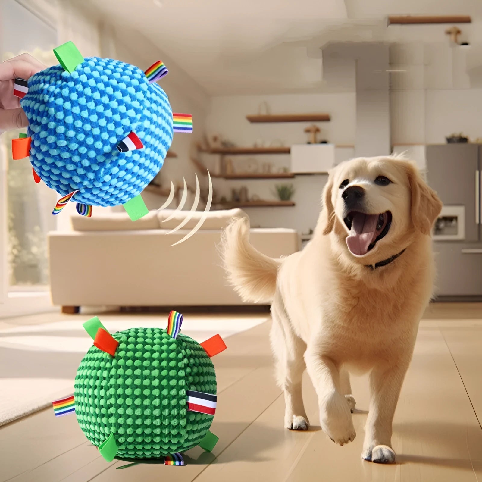 Blue and yellow pineapple lattice dog toy ring with molar teeth textures and vent holes