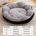 Round plush cat bed with detachable cover in yellow brown flower nest pattern