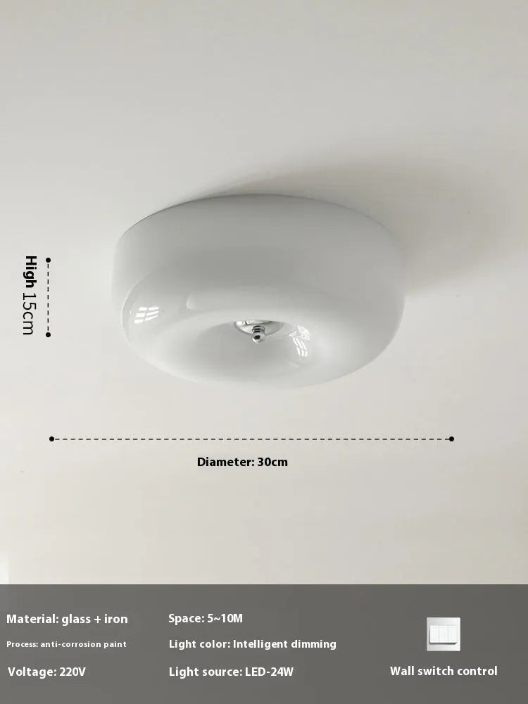 Cream coloured bedroom ceiling lamp with American middle ancient styling and three-colour light settings
