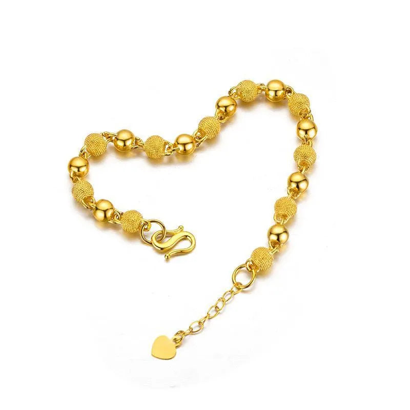 Solid light sand beads all-match bracelet, unisex alloy chain bracelet in antique style, colour S116