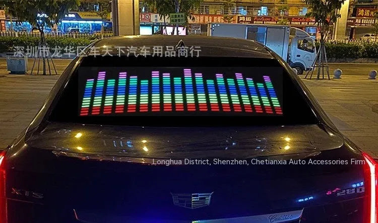 Car voice control rhythm lamp with electroluminescent panel showing multiple light pattern options
