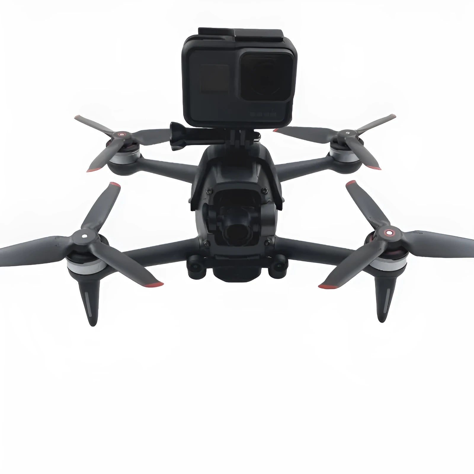 FPV drone panoramic camera expansion bracket with 3D printed hard plastic construction and soft sponge contact