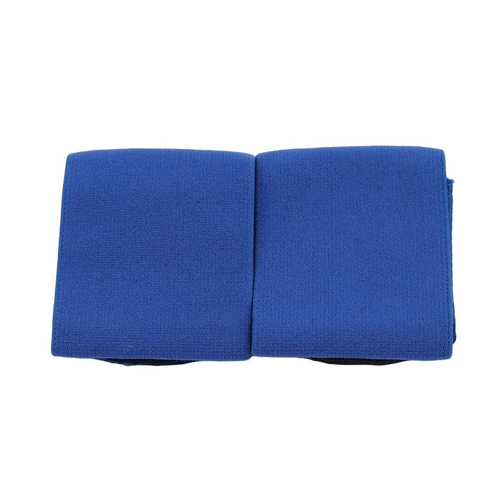 Rubber shin guard retention tape belt for football and cycling sports, shown in red.