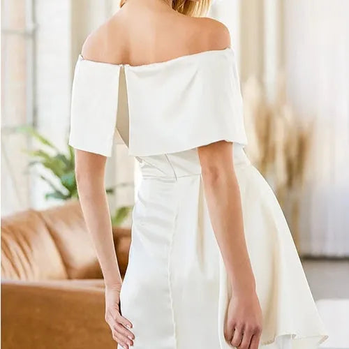 Women's matcha green off-shoulder strapless dress with high waist and lace-up back.