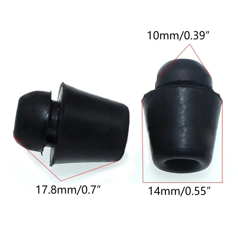 10 black rubber automobile buckle clips for machine cover and trunk shock absorption applications