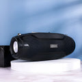 Portable Bluetooth speaker with radio, USB and TF card support, IPX 2 rating, in black