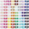 80 piece multi-colour baby hair tie set with tiny fabric bows for infants and toddlers